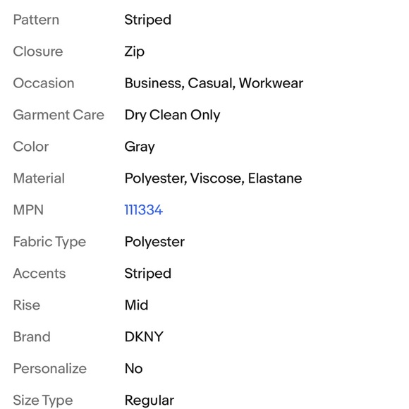 DKNY NWOT Pinstriped Pencil Gray Skirt - Picture 8 of 9